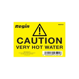 Regin Caution Very Hot Water Label - Pack of 8 REGP34