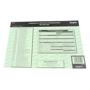 Regin Commercial Servicing/Comissioning Record Pad REGPC1