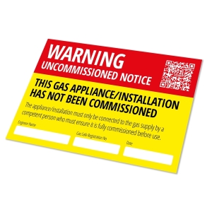 Atom Uncommissioned Appliance / Installation Warning Notice Label - Pack of 10 LBG41