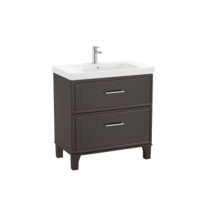 Roca Romea 800 X 460 X 865mm Unik Base Unit With Two Drawers And Basin Matte Dark Grey 851582417