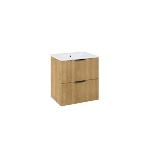 iflo Soleto 2 Drawers Wall Hung Basin Unit 800mm (W) X 452mm (D) X 635mm (H) Hamilton Oak