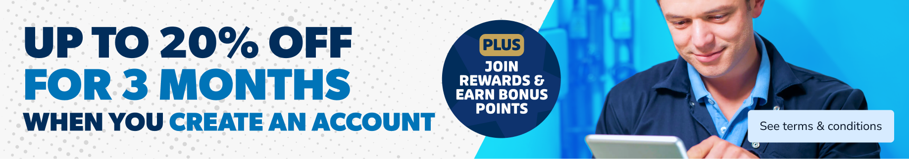 Up to 30% off for 3 months when you create an account