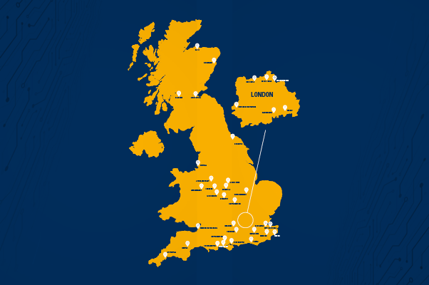 Electrical Branches on Map of UK